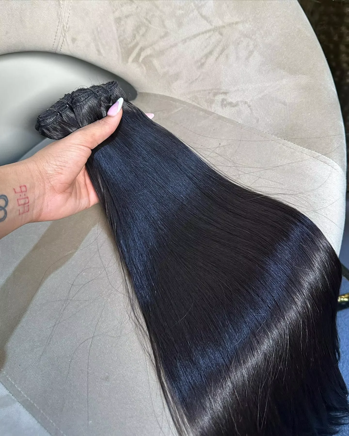 Lot de 3 Bundles de Cheveux Humains Raides Naturels de 30 Pouces, Extensions Brutes Brésiliennes Noires Naturelles, Non Traitées, pour Tissage au Crochet
