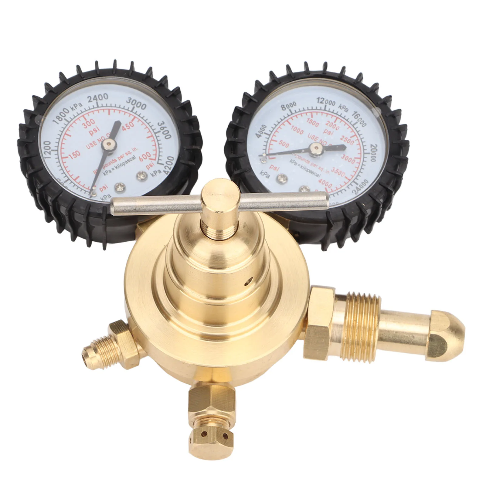 Nitrogen Pressure Gauge Regulator Test Kit Brass Inlet Outlet Connection with 200cm Hose