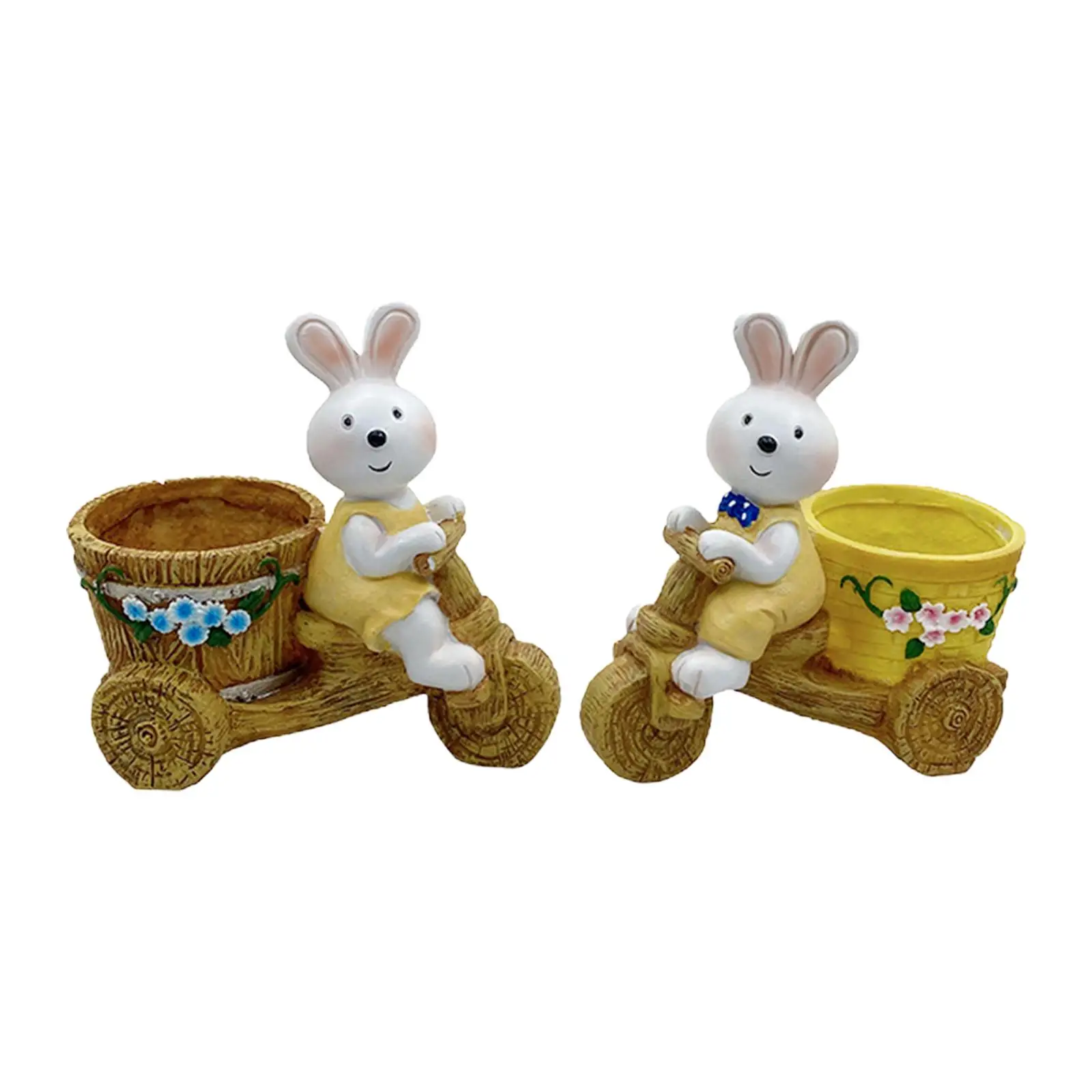 2x Kaninchen Blumentopf Cartoon Geschenk Dekore Kaninchen Figur Pflanze Behälter für Büro Outdoor Garten Home Tisch Herzstück