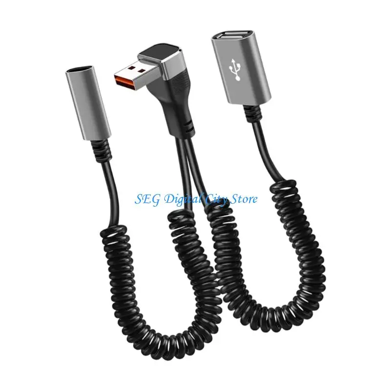 U75B Spring Coiled USB Cable Supporting 66W Charging and Fast Speed Data Transfer