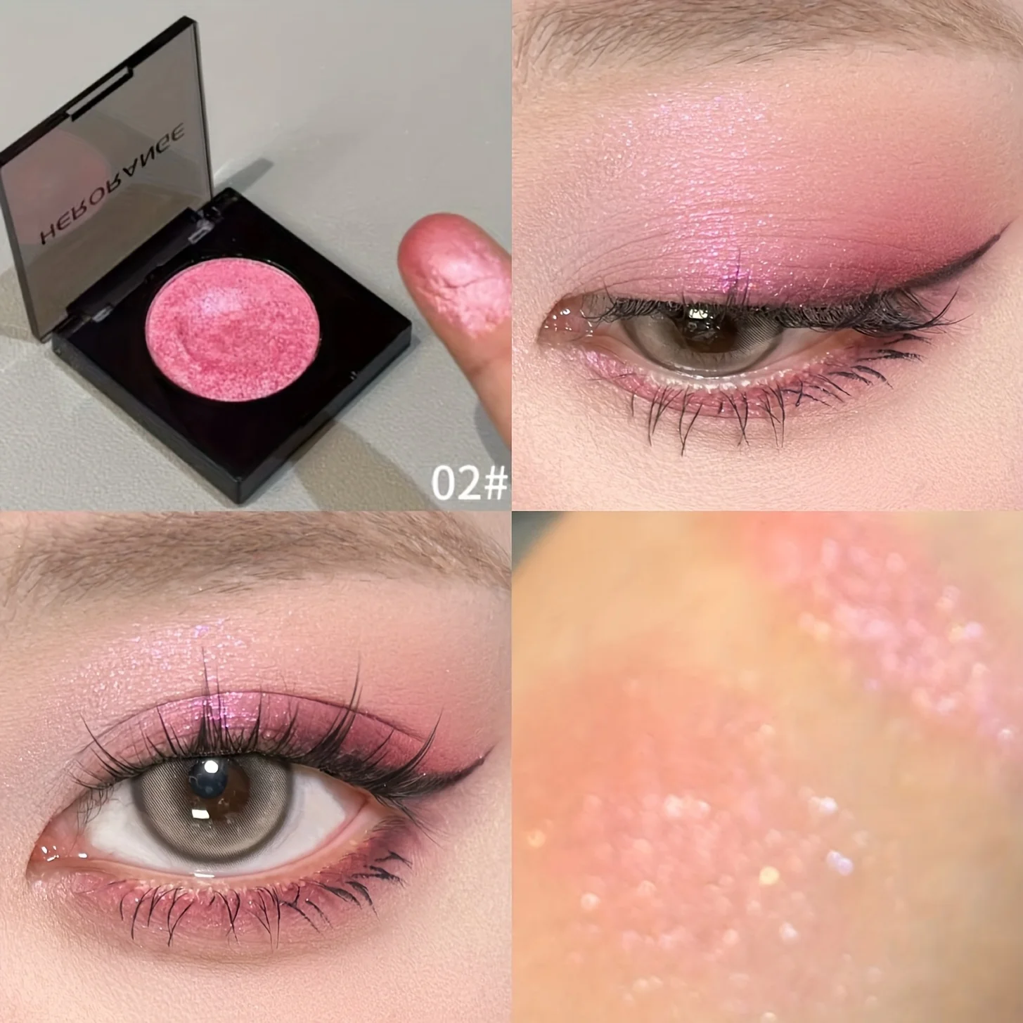 Herorange 16 Color Eyeshadow Highlight Palette Matte Shimmer Orange Brown Pink Champagne Waterproof Portable Festival Mak