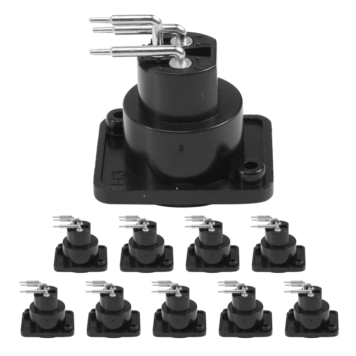 Sales! 10pcs Black XLR 3pin Female Jack Panel Mount Chassis PCB Socket Connector