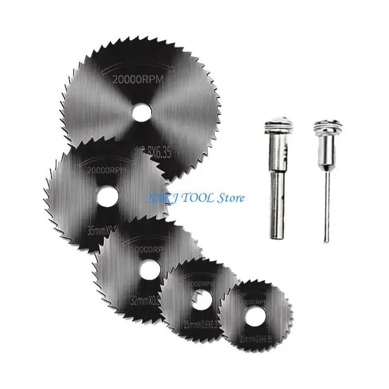 L8RC 7pcs/مجموعة قاطع المنشار الدائري عالي السرعة الصلب أقراص قطع الخشب لأداة دوارة النجارة الخشبية