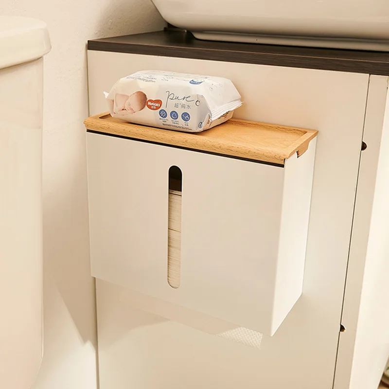 

Настенный держатель для туалетной бумаги, ящик для хранения на кухне и ванной комнате без дрели с диспенсером для полотенец, органайзер для туалетной комнаты в отеле