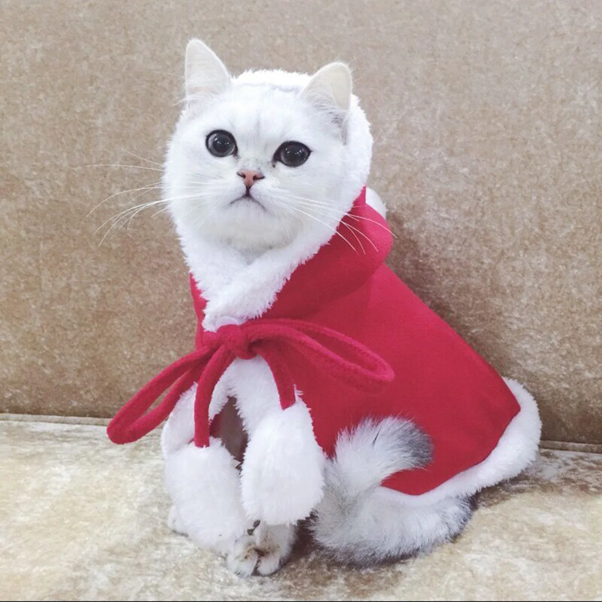 

Christmas Costume Hooded Cape Warm Pet Clothing For Winter Outdoor Wear Red L/Xl Size Dog Clothes Dog Winter Clothes