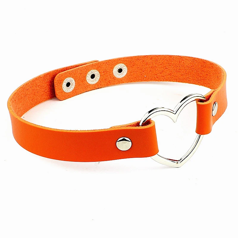 Neue Schwarz Multi Farbe Punk Kragen Halskette Sexy PU Leder Herz Lock Key Spike Halsband für Frauen Gothic Cosplay Partei Schmuck