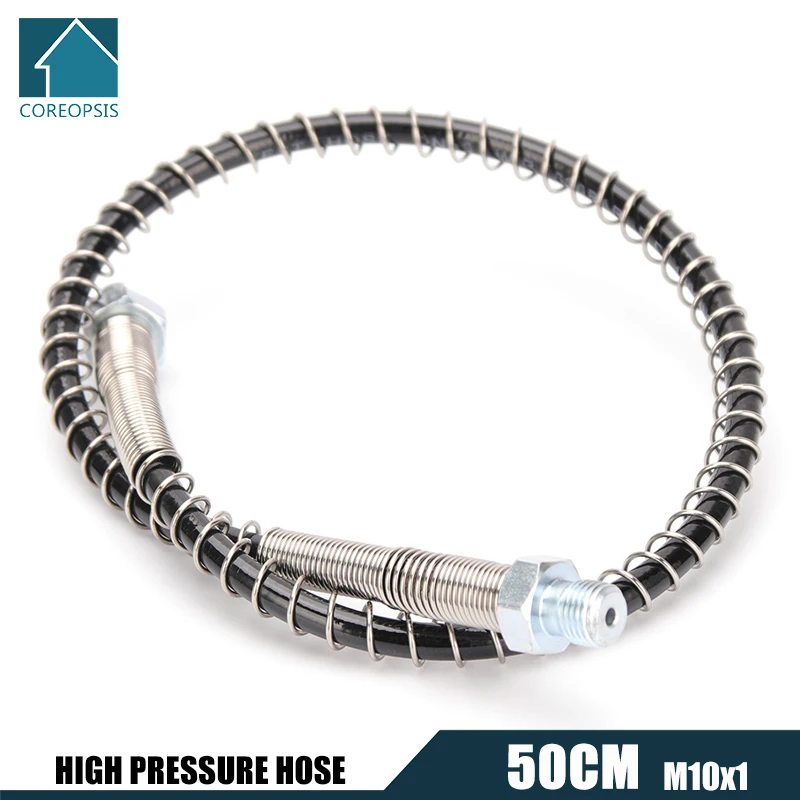 

50cm High-Pressure Nylon Hose M10x1 Thread PCP Pneumatics Air Refilling with Spring Wrapped 40Mpa 400Bar 6000psi Air Pumps Parts