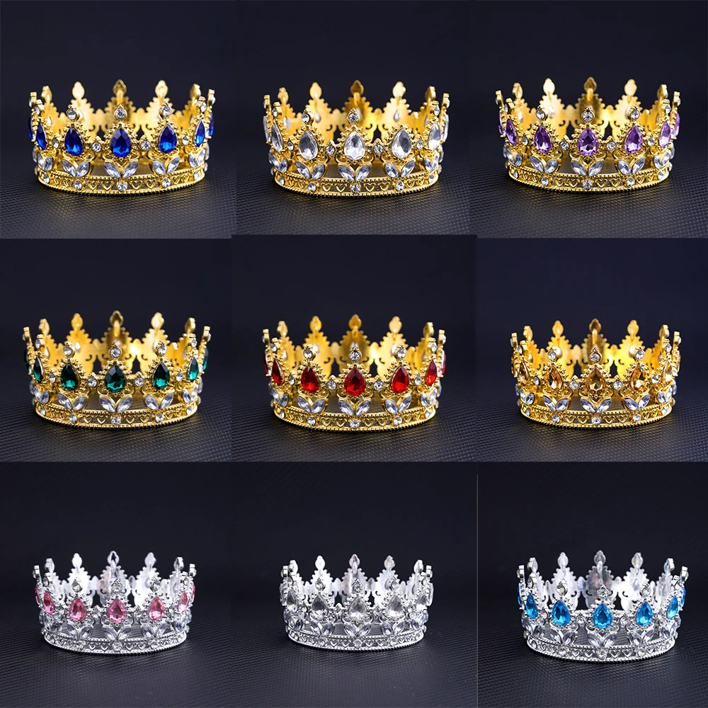 Crystal Rhinestone Tiaras and Crowns Multi Colors Queen Princess Crown Diadems Wedding Party Hair Accessories Girls Head Jewelry