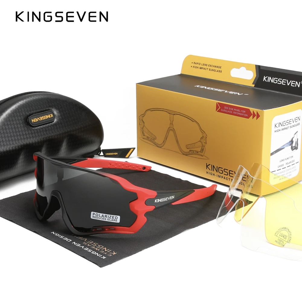 KINGSEVEN 2024 Patent Design Mountain Cycling Sunglasses Men Polarized Sports Sun Glasses Goggles Men\'s Women Outdoor Eyewear