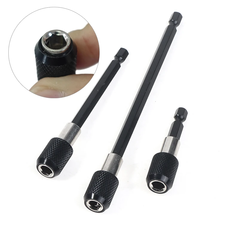 1/3PCS Magnetic Bit Holder Extension 60mm 100mm 150mm 1/4 Inch Hex Shank Quick Release Screwdriver Bit Holder Extension Bar