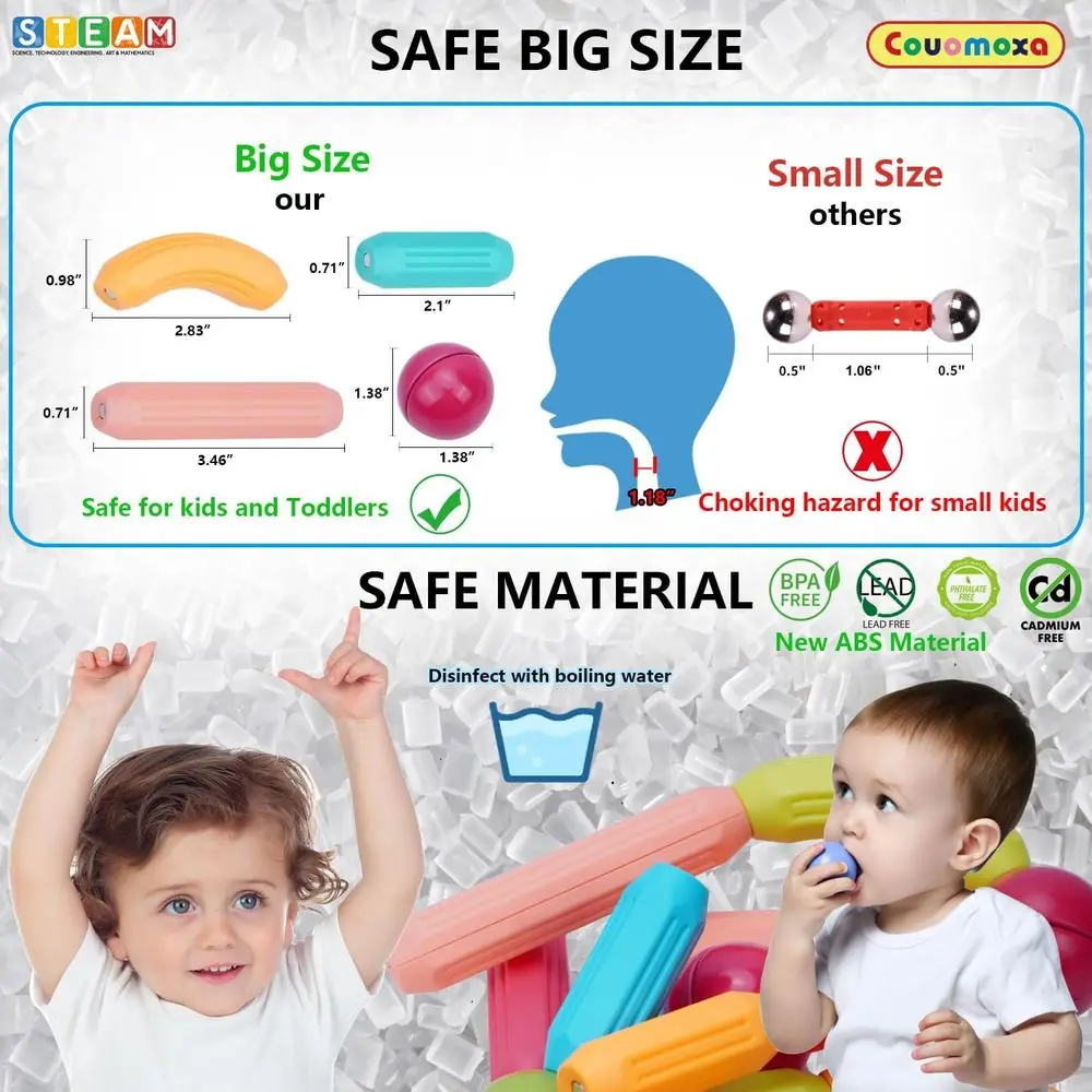 Set da costruzione magnetico Montessori per età 3-12: giocattolo creativo per sala giochi per regali di compleanno o Natale per bambini