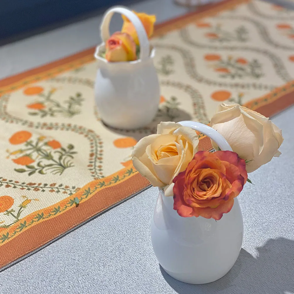 

1Pcs Ceramic Small Flower Basket White Delicate Home Table Decoration Creative Flower Holder Decor Multipurpose Vase Ornament