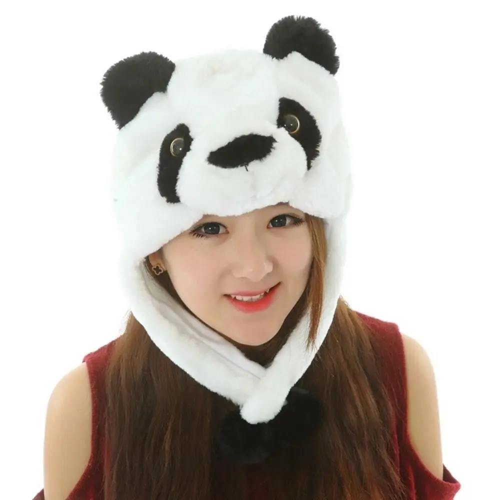 Bomber Hat Cartoon Moving Hat Animal Neck Warmer Movable Ears Airbag Cap Animal Hat Headgear Winter