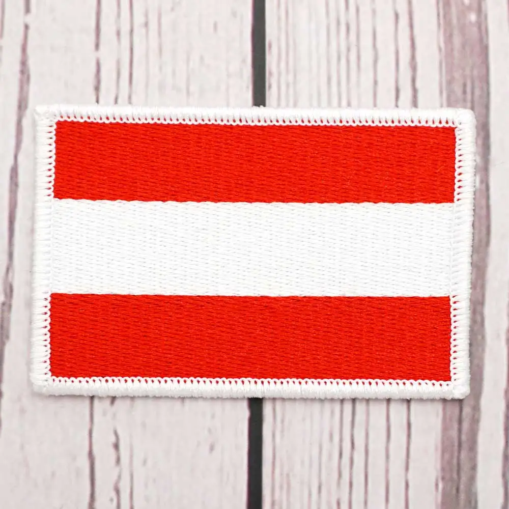 AUSTRIA FLAG  patch Embroidered Patch Hook & Loop Sew on Embroidery Military Badge