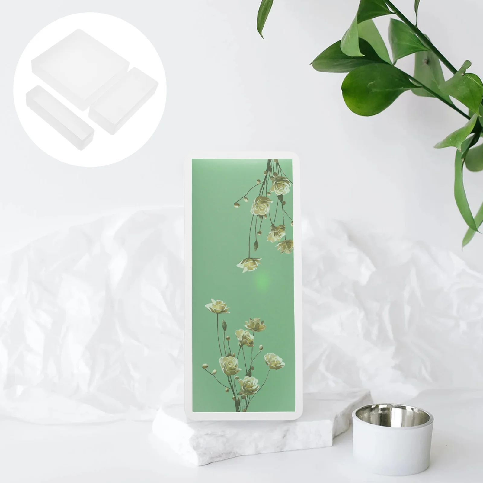 

3Pcs Rectangle Crystal Epoxy Mold DIY Supply for Crafting with Paints Pearls Beads Unique Design Rectangle Adornment Mold