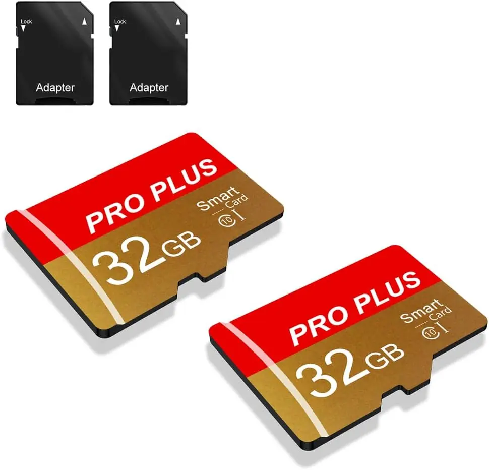 2 Pack 32GB TF Card with Adapter, High Speed UHS-I C10 A1 for Tablet, Phone, Camera, Car Audio
