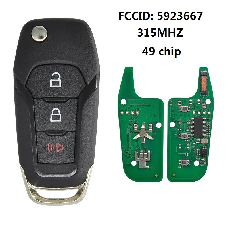 

For Ford Forrest Mondeo 3-key 4-key Smart Remote Car Key N5F-A08TAA ID49 315 frequency