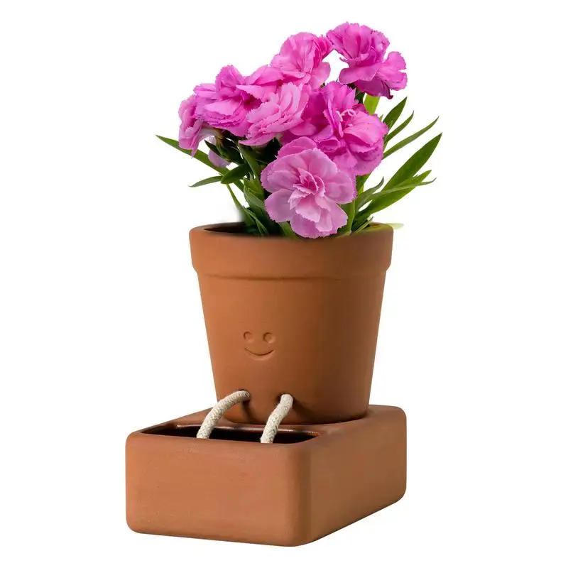 Smiling Plant Pot Funny Flower Pots Decorative Indoor Planter Cute Desktop Pots for Plants Flowers Small Flower Pots