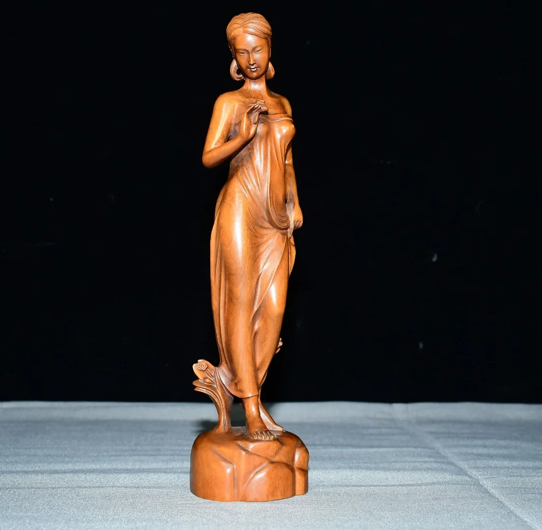 Folk Collection Old Boxwood Court Lady Pajama Beauty Statue model Woman standing like Wenfang Ornaments