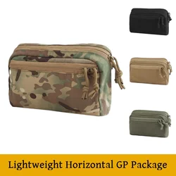 Lightweight Horizontal GP Pouch Expansion Molle Storage Bag Bidirectional Zipper Built-in Fixed Ring Sundry Tool Bag
