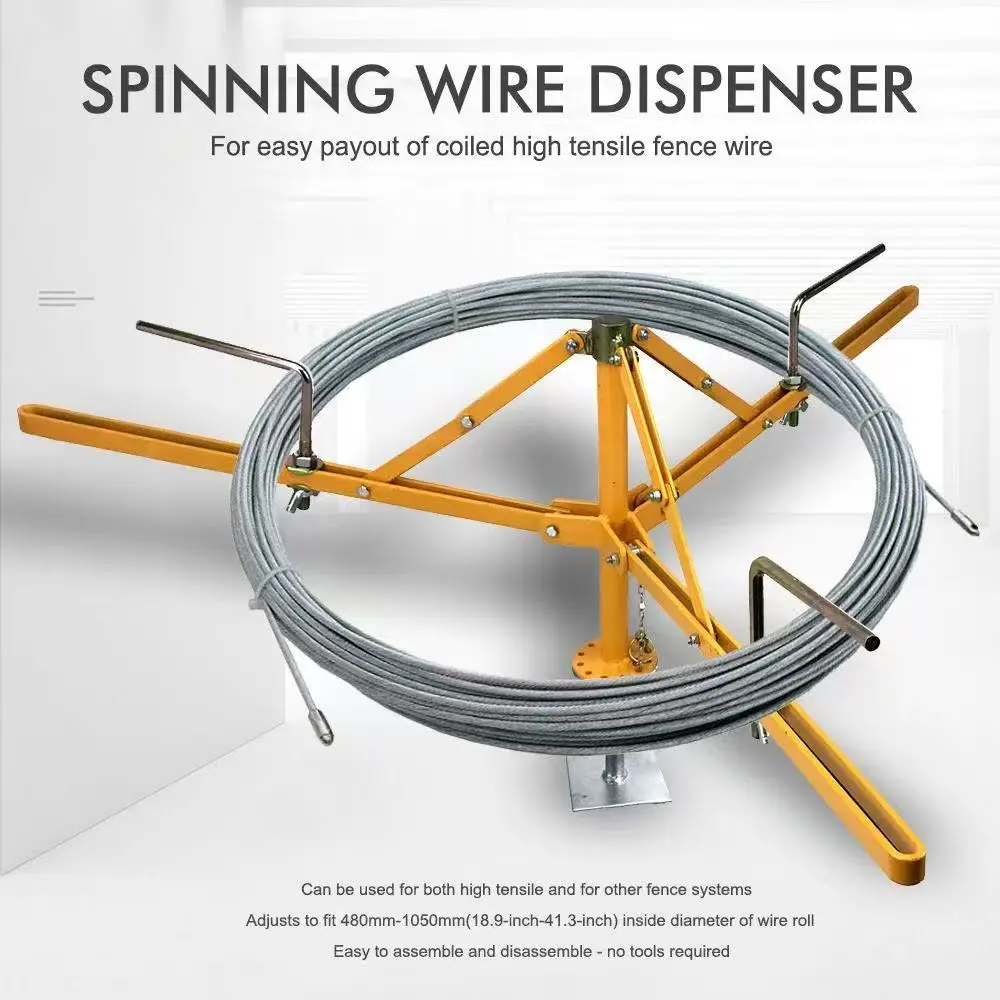 Fence Repair Tools Fence Wire Setters Fence Tools Spinning Wire Dispenser for Easy Payout of Coiled High Tensile Fence Wire