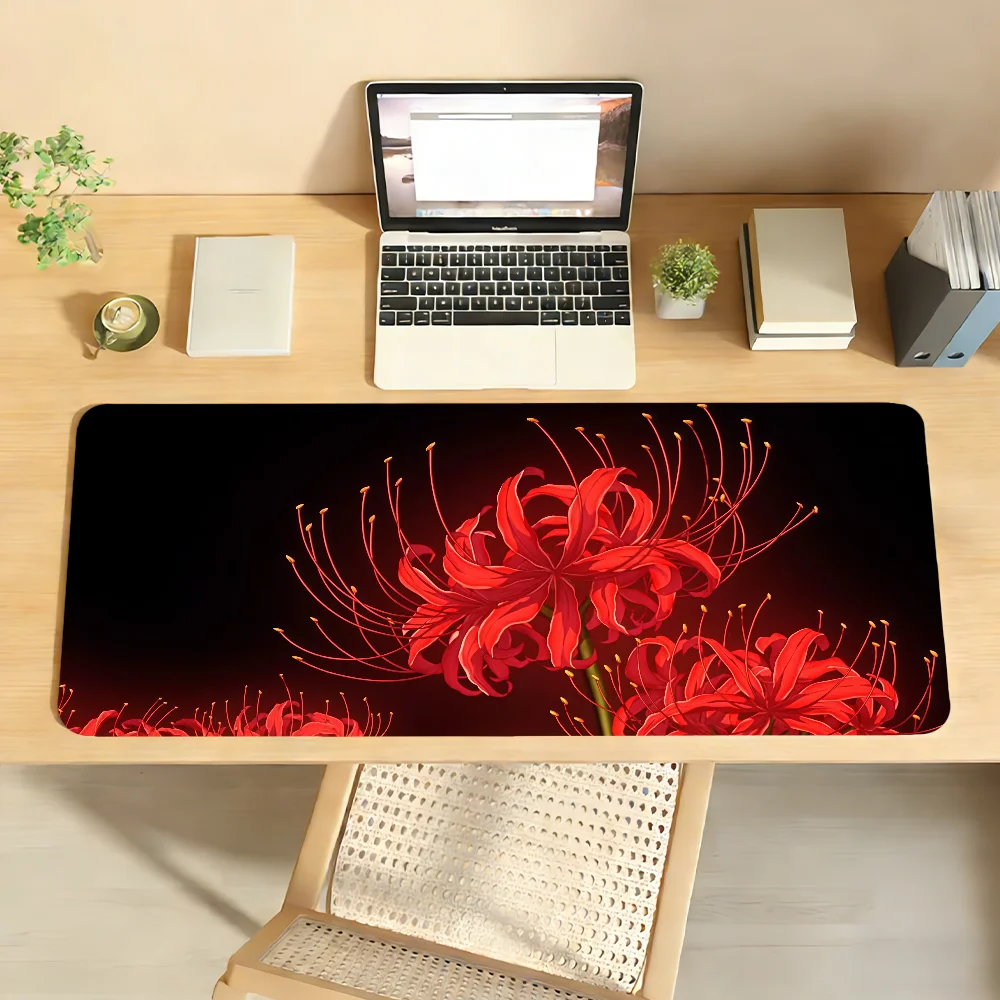 

Red Spider Lily Manjusaka Mouse Pad Non-slip Desk Mat PC Laptop Accessories Rubber Office Keyboard Large Gamers Decoracion