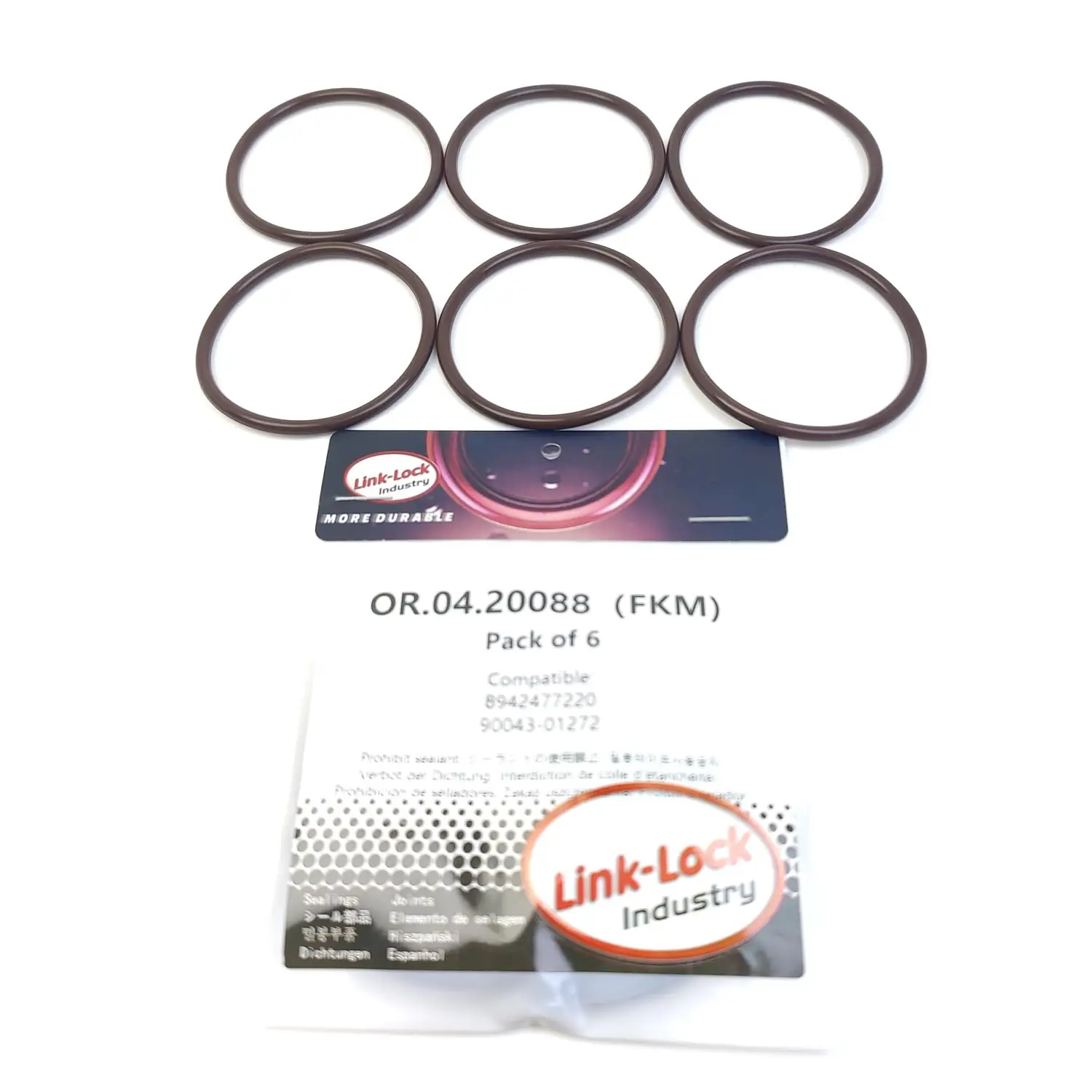 

LINK-LOCK 6PCS OR.04.20088 FKM Viton Sealing O-Ring Kit of Throttle Body 8942477220 90043-01272 for ISUZU for TOYOTA