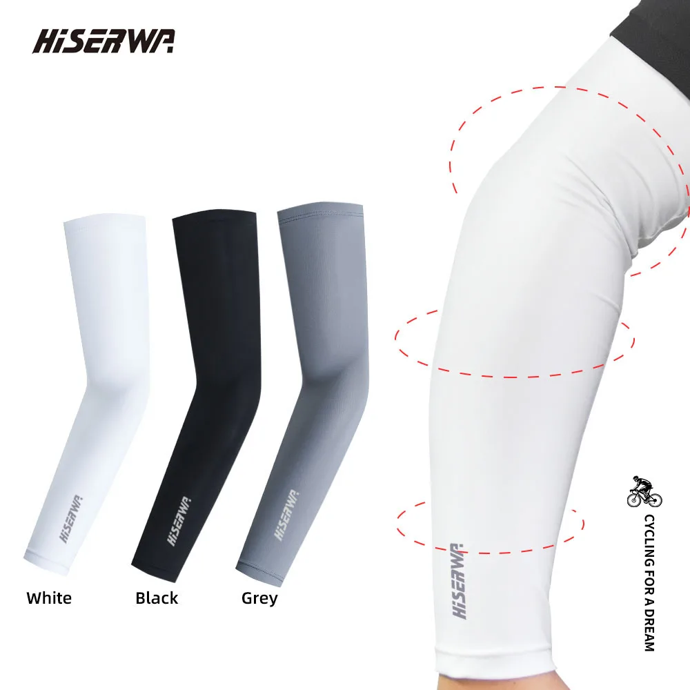 

HISERWA Cycling Sleeve Outdoor Sports Arm Sleeve Sun Protection UV Arm Breathable Fabric Running Cycling Arm Warmers Classic