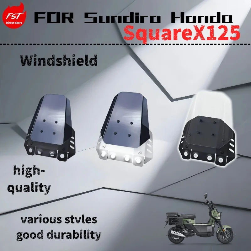 

For Sundiro Honda Square X125 modification aluminum alloy transparent small windshield front windshield decorative cover accesso