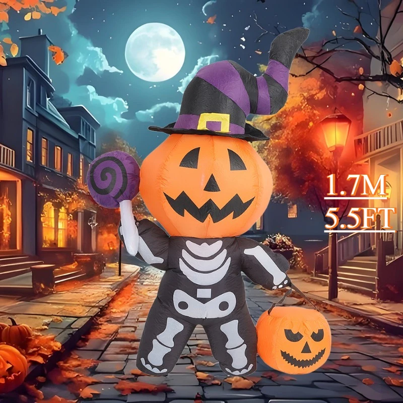 

7.5FT Inflatable Toys Pumpkin Ghost Decoration Halloween Inflatable Built-in LED Model Luminous Party Holiday Yard Garden Decor