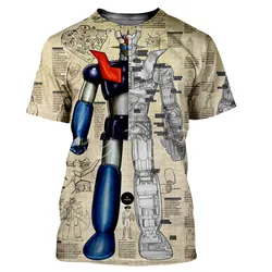 3D printed 2023 Summer new  Mazinger Z men's and women's fashion cool T-shirt Harajuku style street shirt