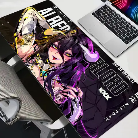 알베도 애니메이션 섹시한 소녀 마우스 패드 게이머 대형 컴퓨터 노트북 PC 마우스 패드 카펫 게임 액세서리 키보드 데스크 매트, LOL용