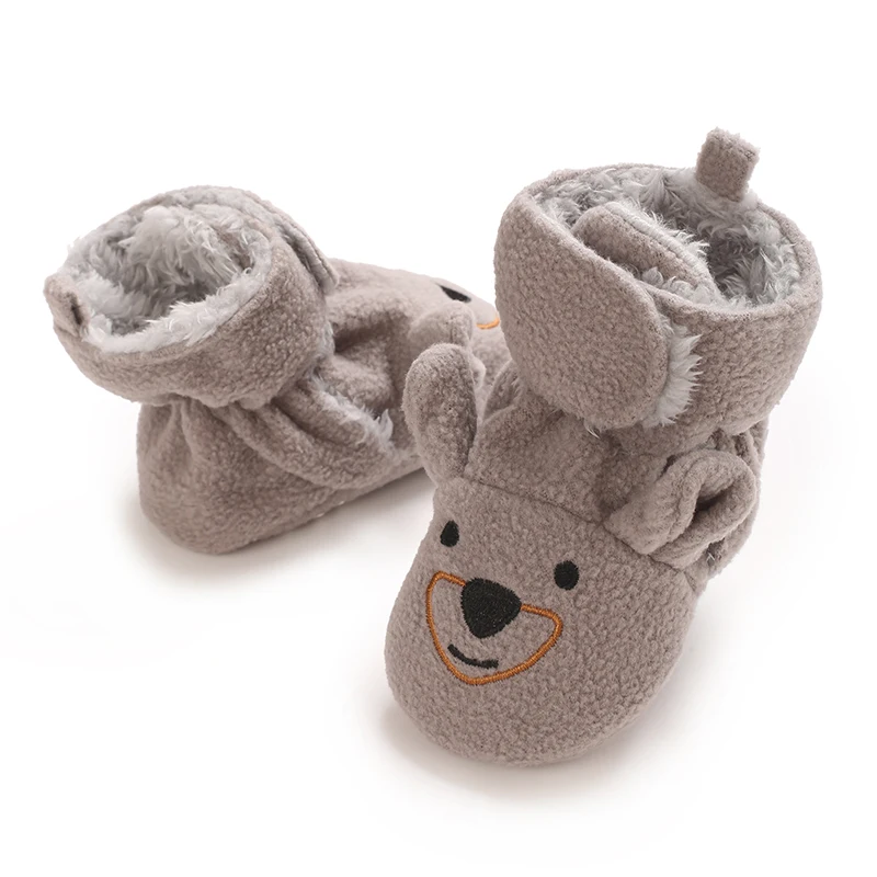 Sepatu Bot Bayi Berlapis Bulu Nyaman untuk Musim Gugur/Musim Dingin Sol Lembut Sepatu Kehangatan Hewan & Luar Ruangan Kartun Setinggi Pergelangan Kaki untuk Balita