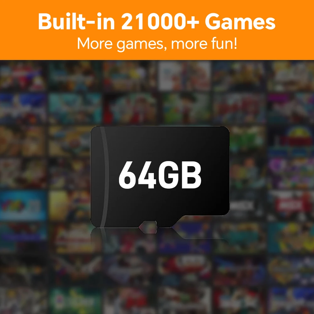 New 64GB Game Card for G28 Portable Retro Handheld Game Console with 21000+Retro&3D Games Emulators for PSP/PS1/N64/NES/SS/SNES
