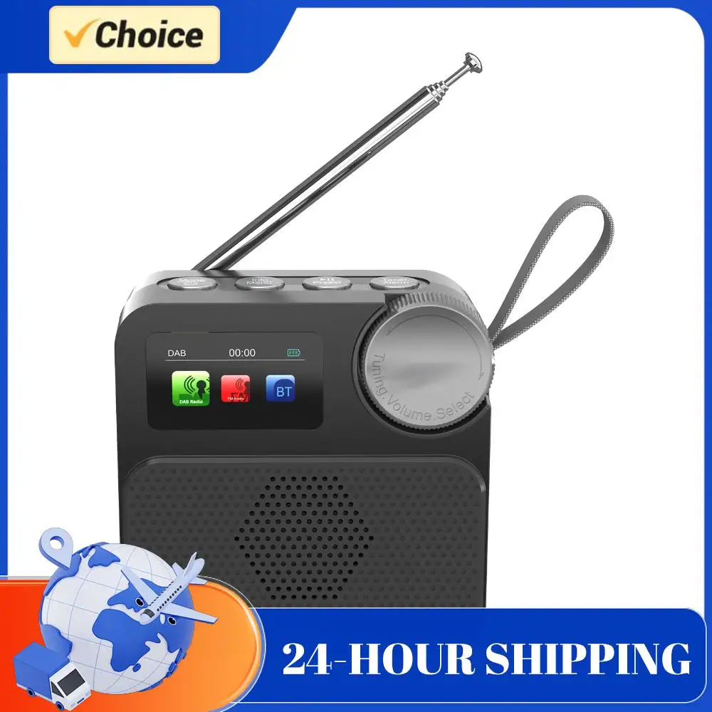 

Совместимое с Bluetooth интернет-радио FM с встроенным аккумулятором, цифровое радио с цветным дисплеем 1,47 дюйма, внешний антенный приемник