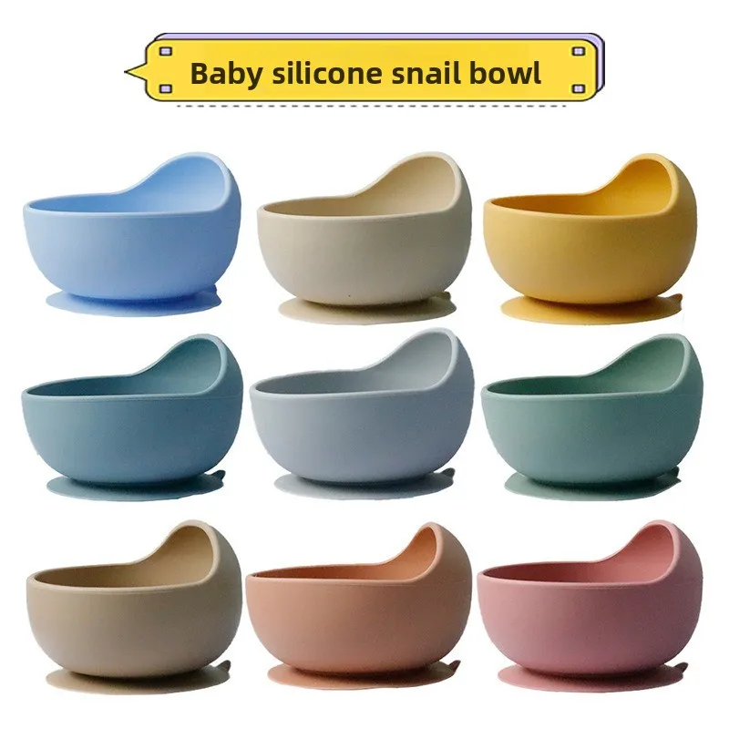 Baby Silicone Snail Bowl Children's Tableware Supplementary Food Bowl Eating Suction Cup