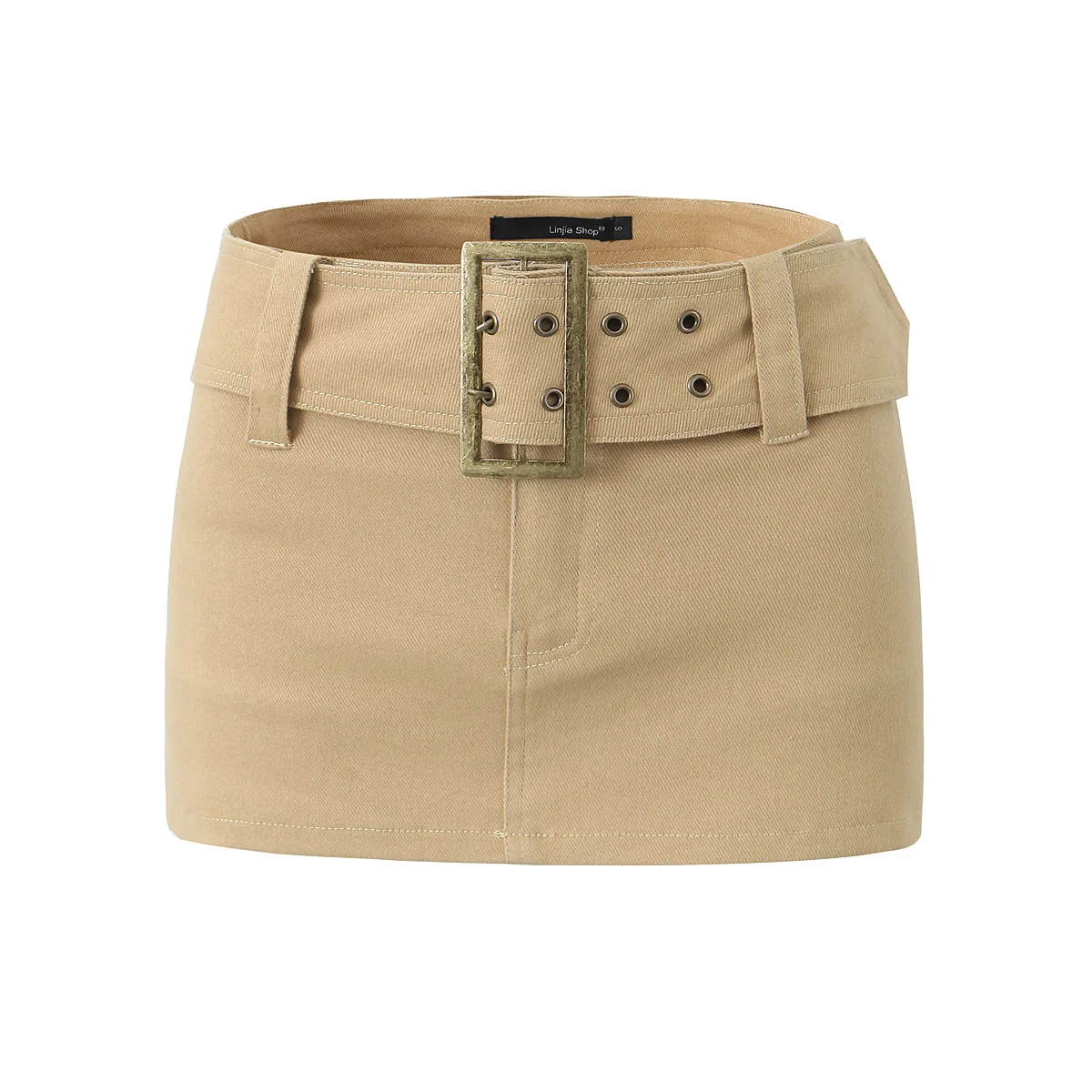 Y2k fashion mini skirts for women streetwear vintage black cargo skirts womens 2024 Summer clothes cargo skirts with belt khaki