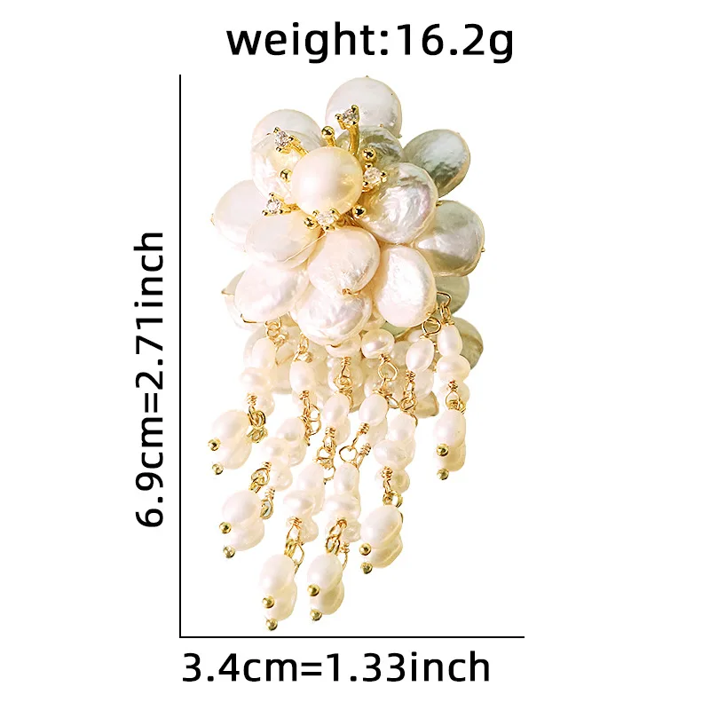 

Original Natural Pearl Zircon Flower Brooch Pins for Women Featuring A Unique and Elegant Design Suitable Accessory for Women