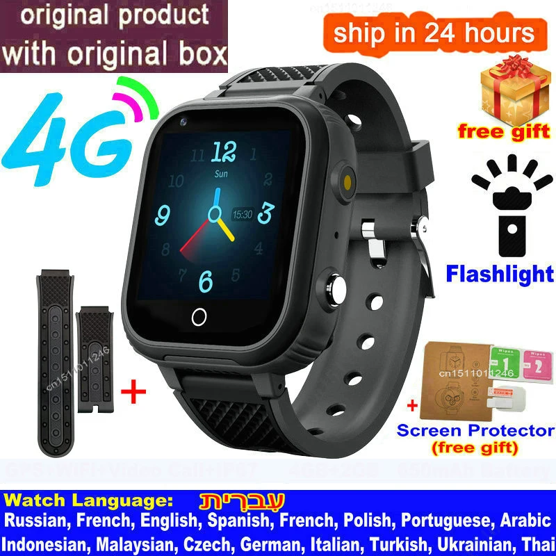 LT21 4G Smart Horloge Kids Gps Wifi Video Call Sos IP67 Waterdichte Kind Smartwatch Camera Monitor Tracker Locatie Telefoon horloge