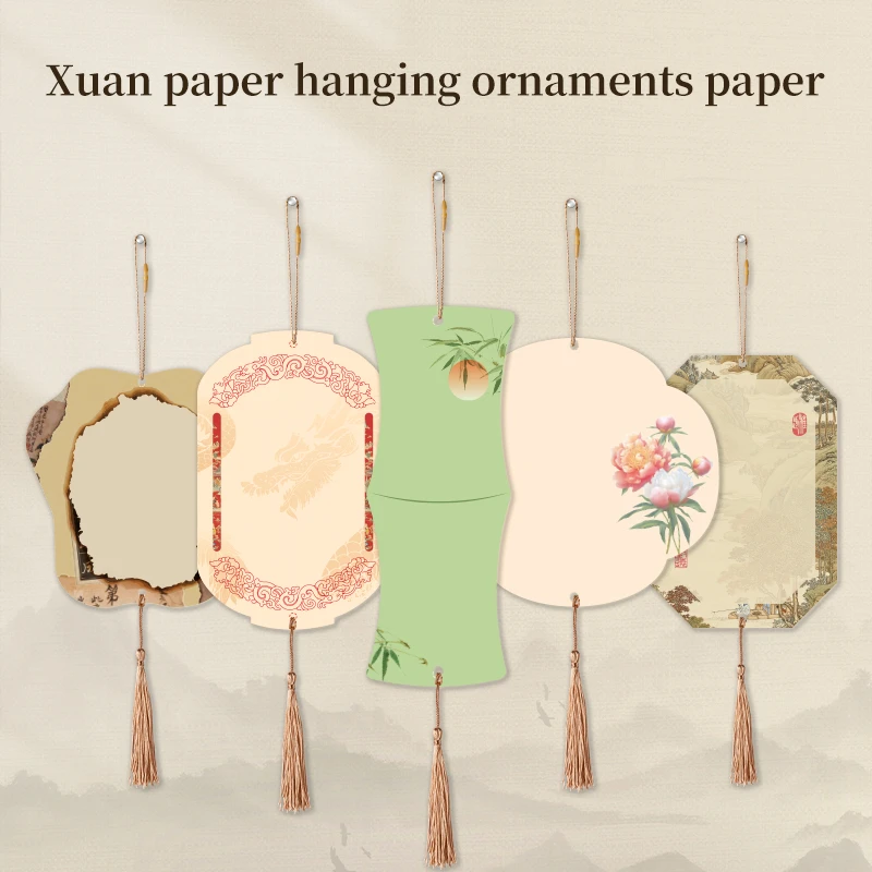 

Chinese Calligraphy Xuan paper hanging ornaments paper, Semi-Sized Xuan Paper with Traditional Landscape Prints