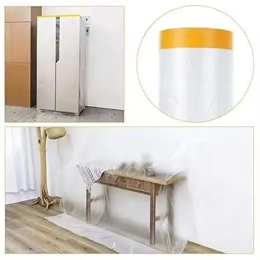 20M Furniture Dustproof Protection Film Car Beauty Repair Masking Film Self-Adhesive Plastic Masking Film Decor Wall Paint Cover