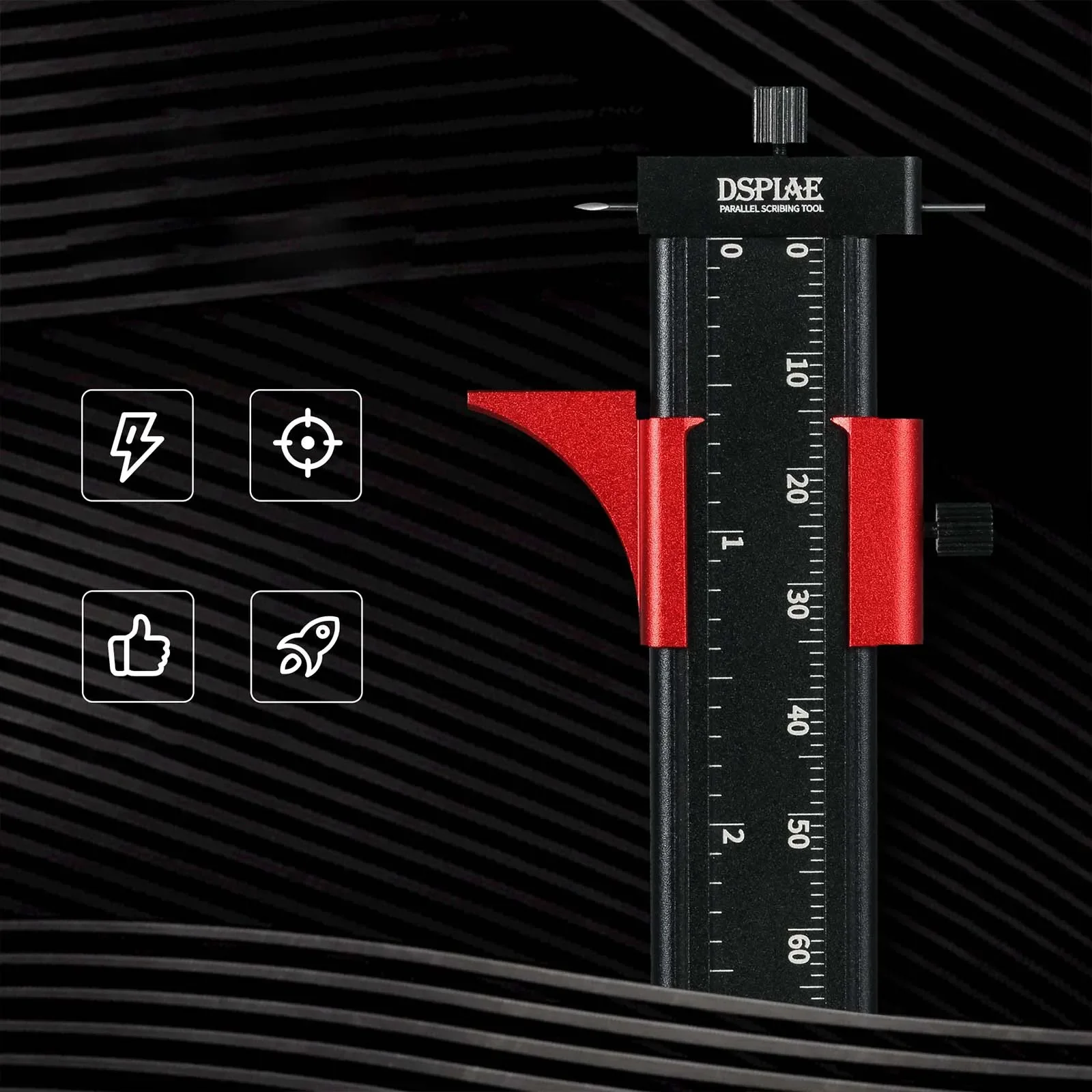 Dspiae AT-PST paralleles Schreib werkzeug isometrischer Linien stecher paralleles Linien schnitzwerk zeug gekritztes Linien stift schwarz 110*40*6mm