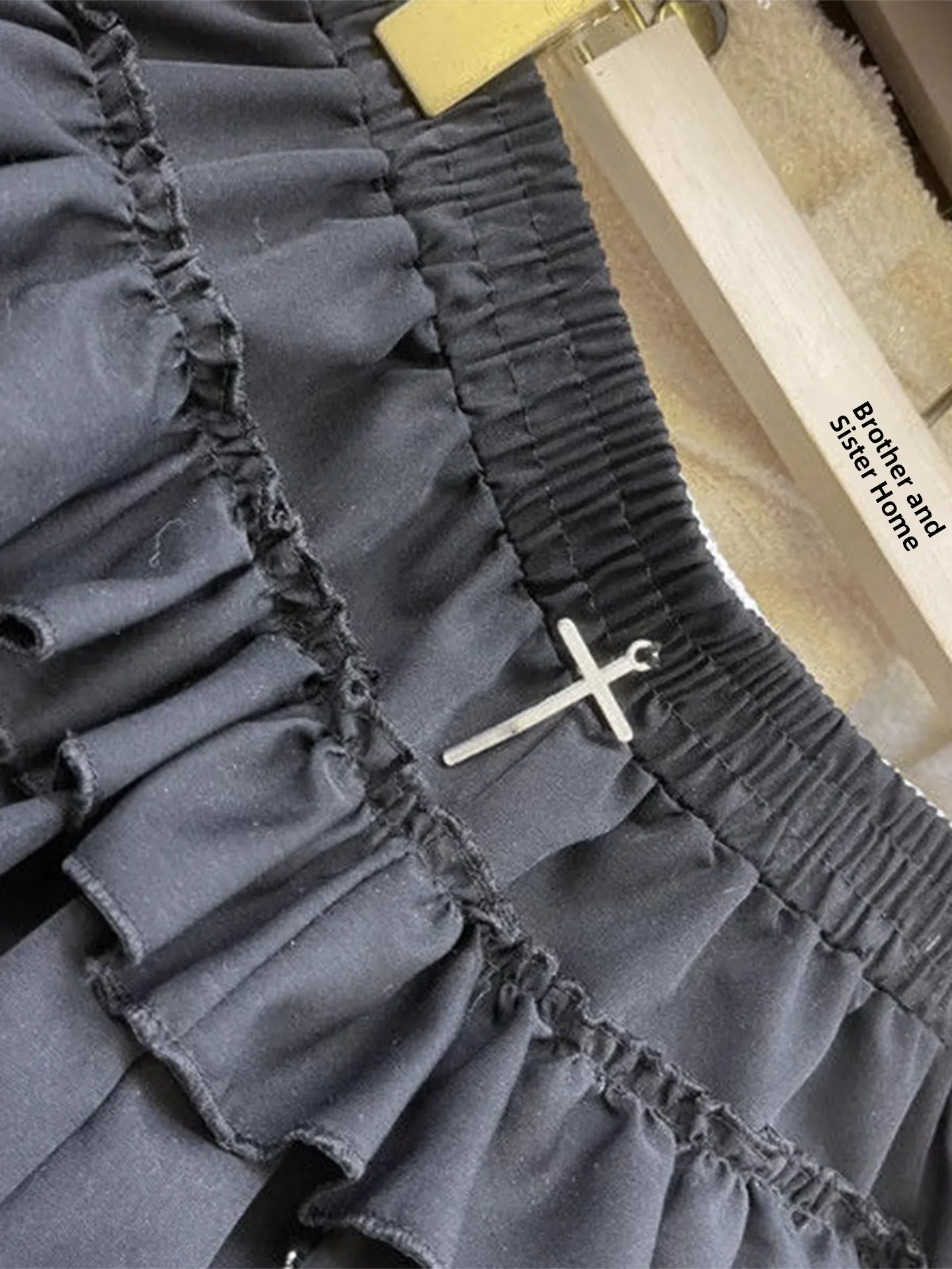 Jupe Bla avec Design croisé pour femmes, jupe gâteau d'été Y2K, Anti-lumière, coupe ample, taille haute, couleur Pure, jupe trapèze
