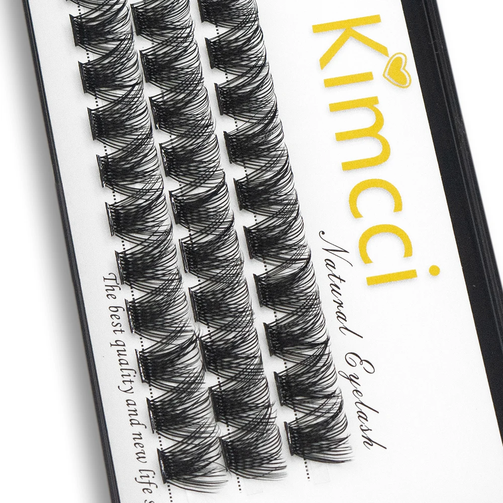 Kimcci W02 36 Bundles 3D Russian Volume Faux Eyelashes Segmented False Bundles Eyelash Natural Individual Mink Eyelash Extension