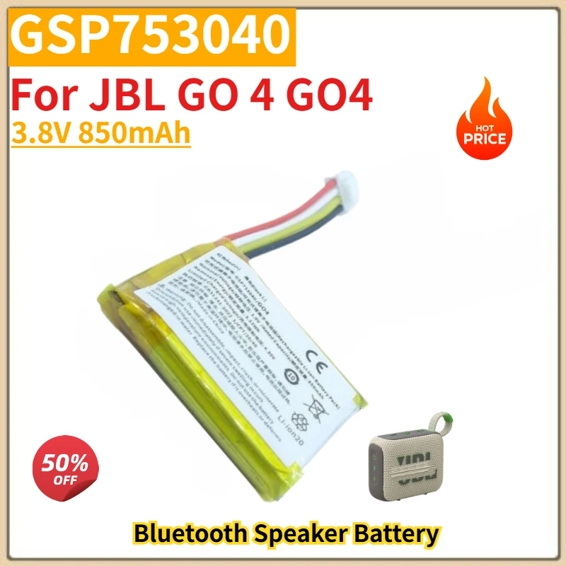 

High Quality GSP753040 Battery 3.8V 850mAh For JBL GO 4 GO4 Wireless Bluetooth speaker Brand New Replacement Battery