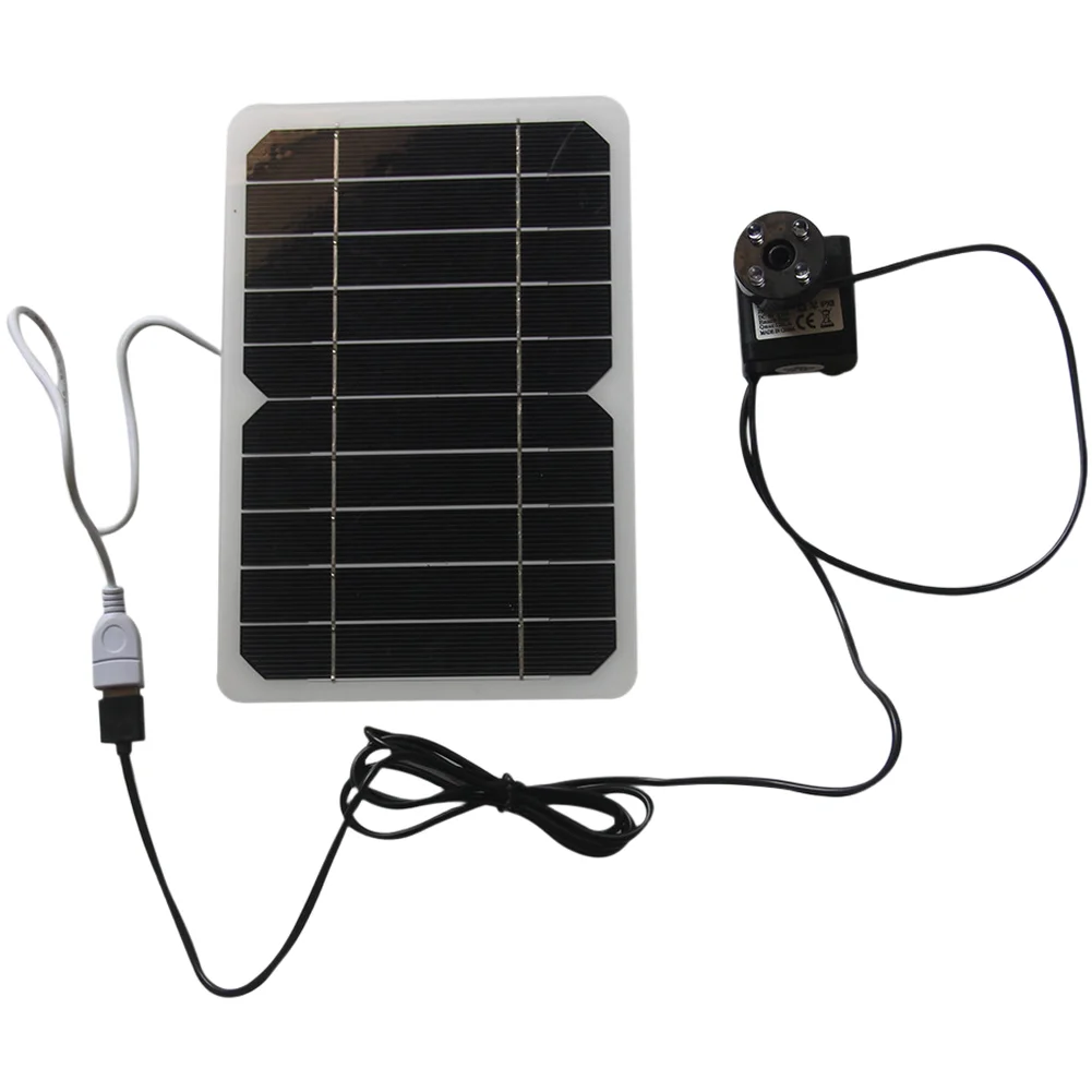 Water Fountain Pump Solar Powered 5W for Outdoor Pond Garden Decor Multicolor LED Lighting 120L/h 50cm Max Head