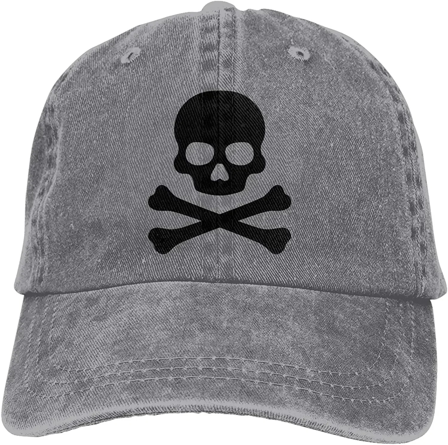 Крутая бейсболка с принтом пиратского черепа, унисекс, регулируемая джинсовая кепка из стираного хлопка для мужчин и женщин, винтажная классическая шляпа для папы
