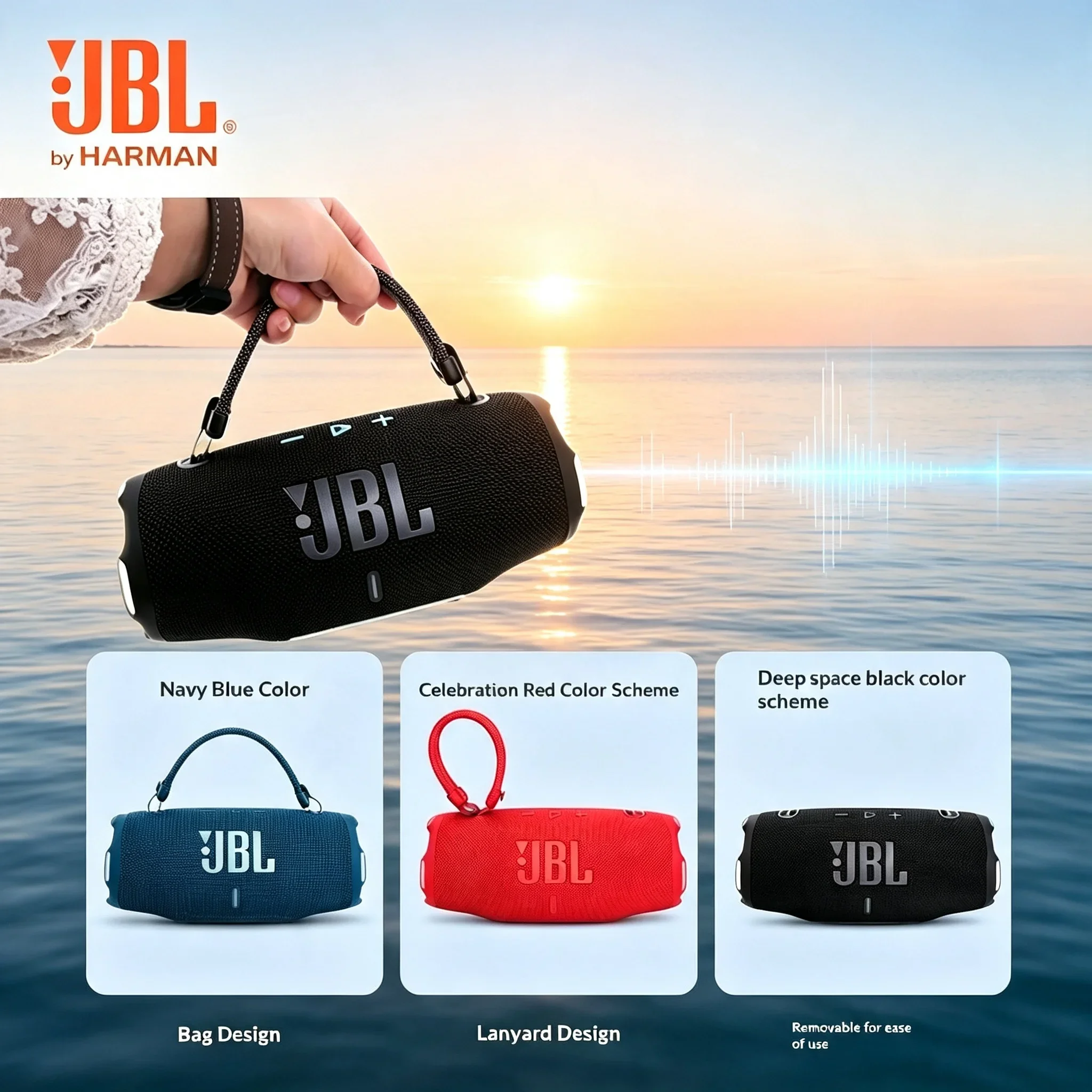 JBL CHARGE6 Shock Wave Sixth Generation Portable Wireless Speaker Outdoor Party Dustproof and Waterproof Bluetooth Speaker