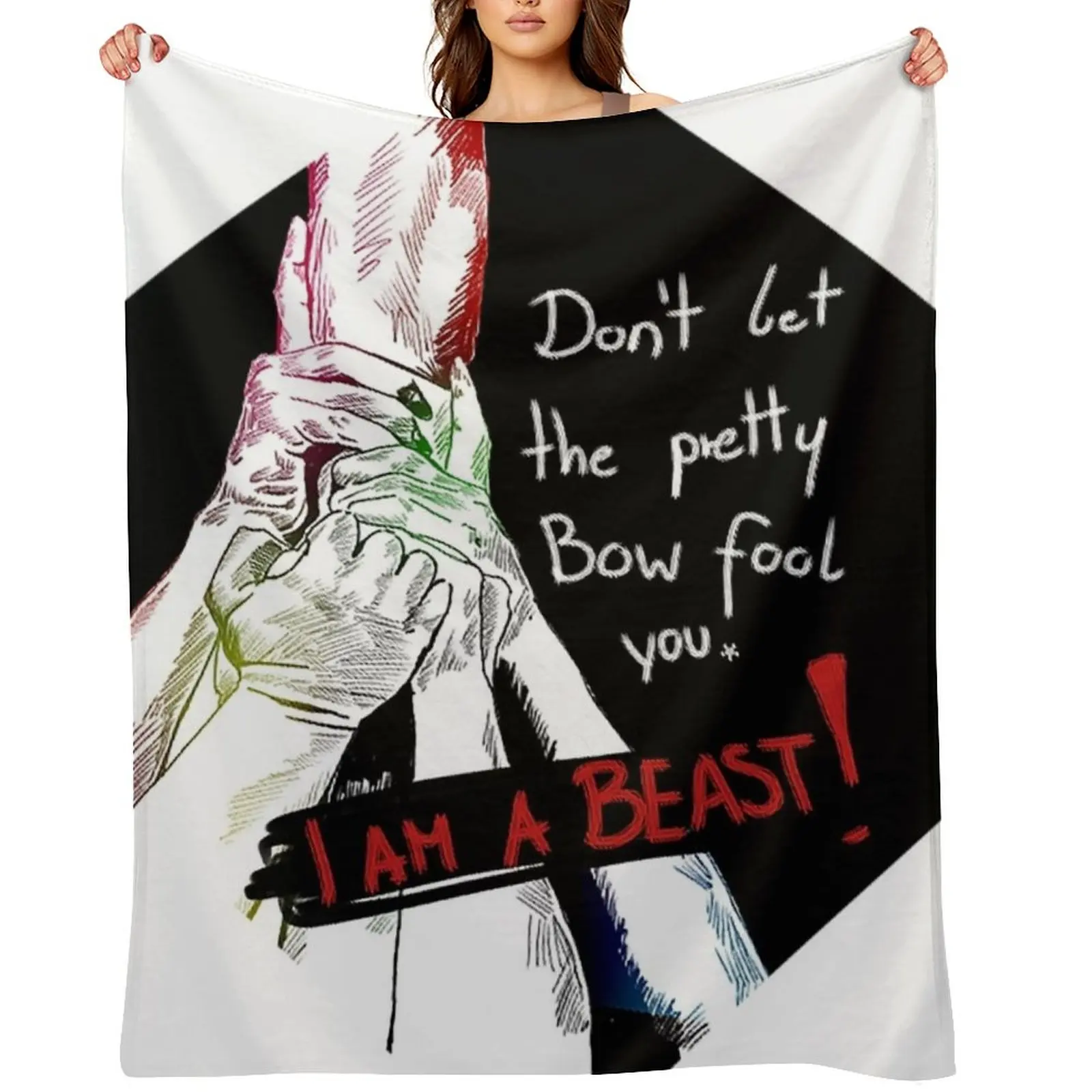 

Don`t let the pretty bow fool you. I AM A BEAST Throw Blanket Blankets For Baby Polar Personalized Gift Soft Big Blankets