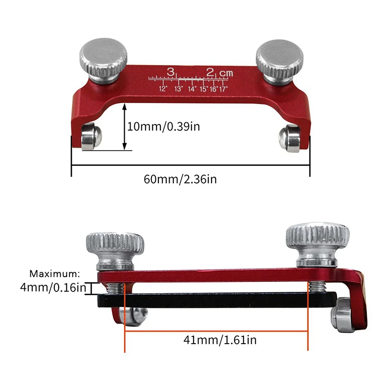 Sistema de guia de afiação de cinzel de alumínio para ferramentas de marcenaria – suporte de precisão com escala angular para cinzéis e aviões